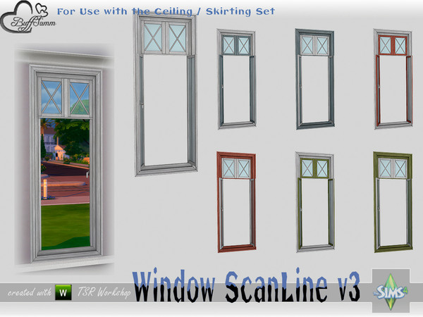 Sims 4 — WindowSet ScanLine Full 1x1 v3 ceiling open by BuffSumm — Part of the *Window Set ScanLine* Created by BuffSumm