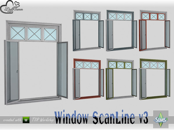 Sims 4 — WindowSet ScanLine Full 2x1 v3 open by BuffSumm — Part of the *Window Set ScanLine* Created by BuffSumm @ TSR