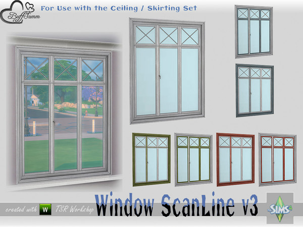 Sims 4 — WindowSet ScanLine Full 2x1 v3 ceiling by BuffSumm — Part of the *Window Set ScanLine* Created by BuffSumm @ TSR