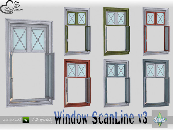 Sims 4 — WindowSet ScanLine Single 1x1 v3 open by BuffSumm — Part of the *Window Set ScanLine* Created by BuffSumm @ TSR
