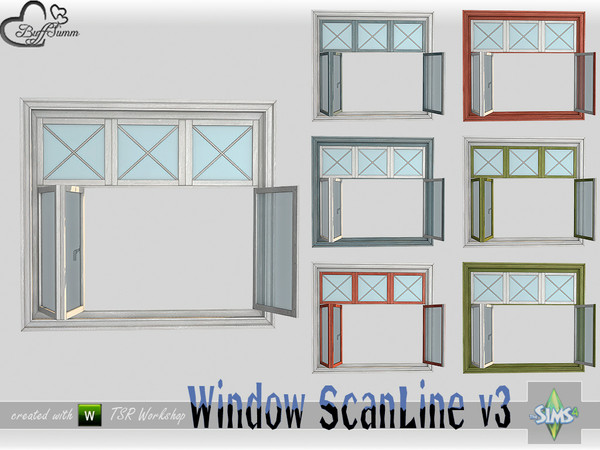 Sims 4 — WindowSet ScanLine Single 2x1 v3 open by BuffSumm — Part of the *Window Set ScanLine* Created by BuffSumm @ TSR