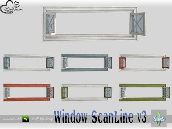 Sims 4 — WindowSet ScanLine Privacy 2x1 v3 open by BuffSumm — Part of the *Window Set ScanLine* Created by BuffSumm @ TSR
