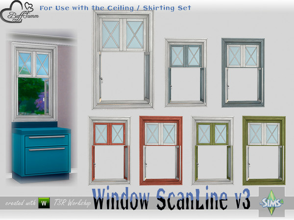 Sims 4 — WindowSet ScanLine Counter 1x1 v3 ceiling open by BuffSumm — Part of the *Window Set ScanLine* Created by