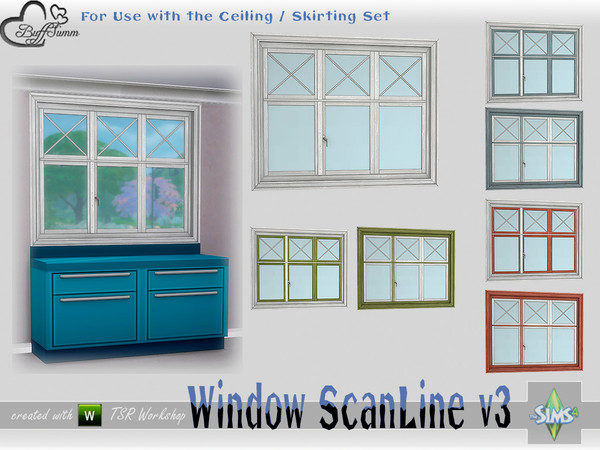 Sims 4 — WindowSet ScanLine Counter 2x1 v3 ceiling by BuffSumm — Part of the *Window Set ScanLine* Created by BuffSumm @