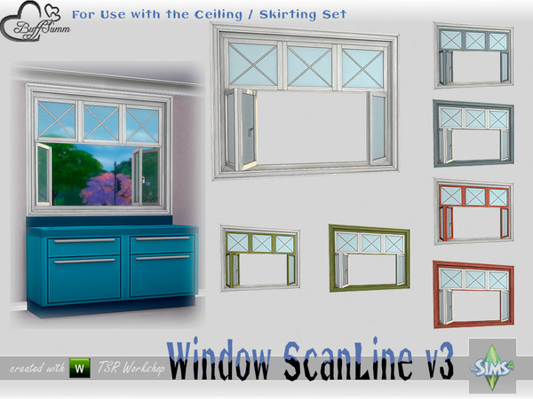 Sims 4 — WindowSet ScanLine Counter 2x1 v3 ceiling open by BuffSumm — Part of the *Window Set ScanLine* Created by