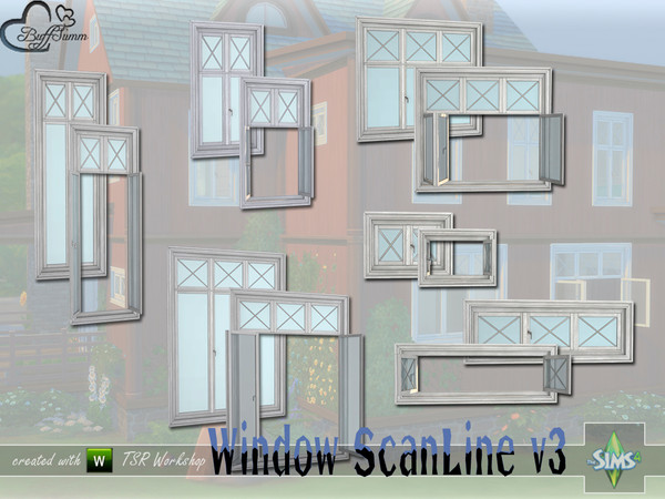Sims 4 — WindowSet ScanLine v3 by BuffSumm — Build Series 'ScanLine' - with a touch of the North... The third Volume (v3)