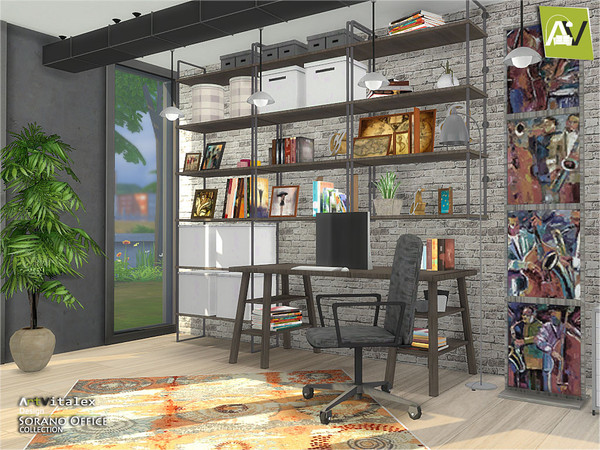 Sims 4 — Sorano Office by ArtVitalex — - Sorano Office - ArtVitalex@TSR, Jan 2018 - All objects three has a different
