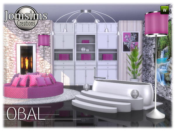 Sims 4 — Obal bathroom part2 by jomsims — and to continu with obal here bathroom part2. 15 new items. big paintings .