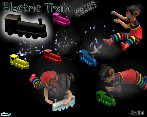 Sims 2 — Electric Train by solfal — New toy for the little toddlers. You need to place it so the toddler can crawl around