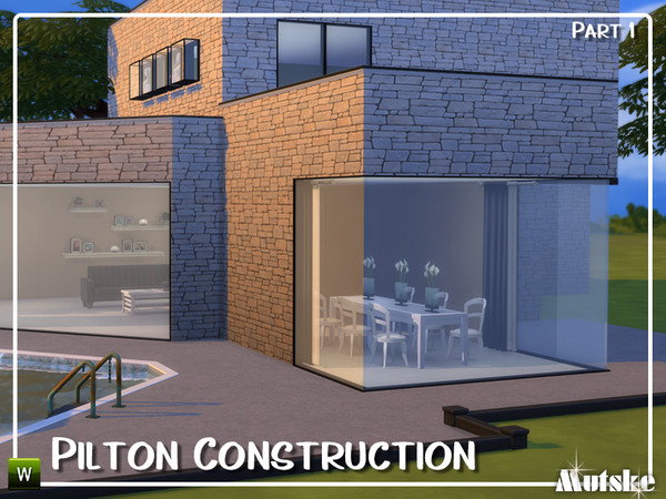 Sims 4 — Pilton Constructionset Part 1 by Mutske — New construction with modular windows which are also useable on a