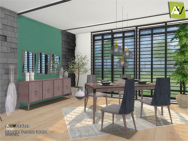 Sims 4 — Gravity Dining Room by ArtVitalex — - Gravity Dining Room - ArtVitalex@TSR, Mar 2018 - All objects three has a