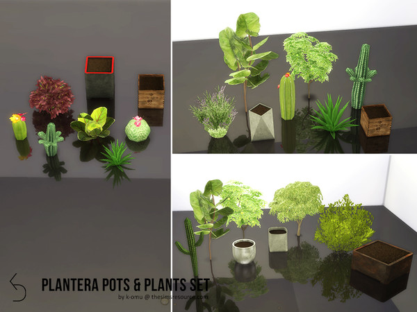 Sims 4 — PLANTERA plant set by k-omu2 — A set of plants for your homes and gardens. The pots will be published