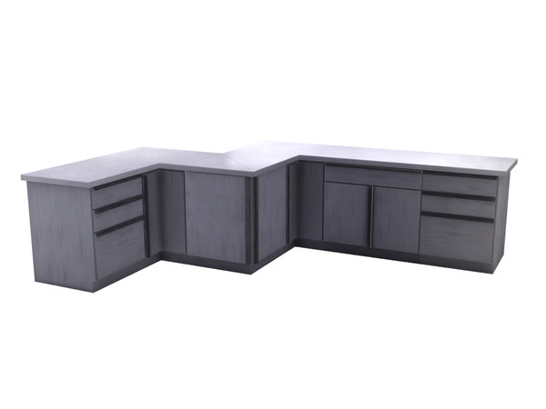 Sims 4 — Aylin Kitchen Counter by sim_man123 — Sleek and modern cabinets, featuring granite counter tops and brushed