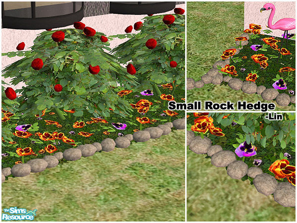 Sims 2 — Small Rock Hedge by H.Lin — you need at least one EP to use this.