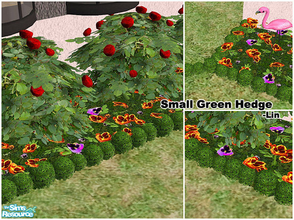 Sims 2 — Small Green Hedge by H.Lin — you need at least one EP to use this.