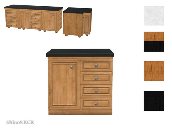 Sims 4 — Kitchen Country - Counter Doors n Drawers by ShinoKCR — Kitchen Furniture to match the Country Series