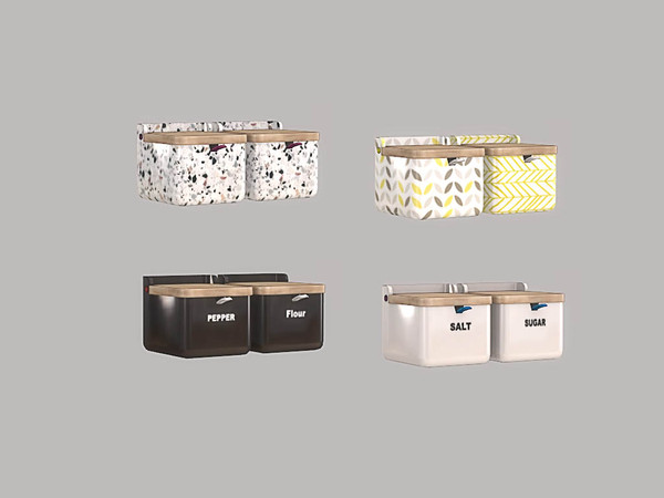 Sims 4 — Simple Kitchen - Ceramic Spice Set by ung999 — Simple Kitchen - Ceramic Spice Set Color Options : 4 Located at :