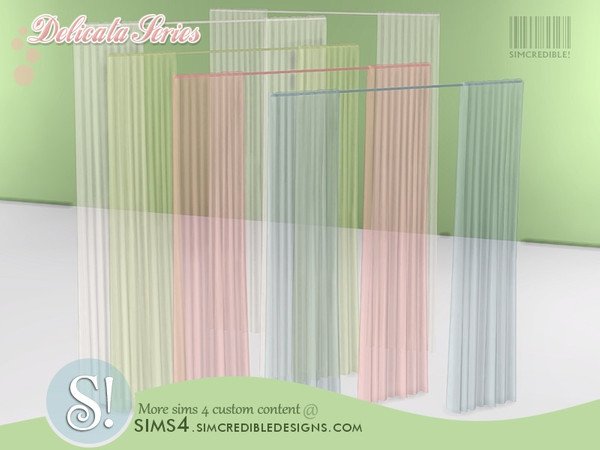 Sims 4 — Delicata Kids curtain by SIMcredible! — by SIMcredibledesigns.com available at TSR 4 colors variations