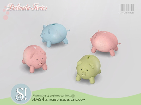 Sims 4 — Delicata Kids porcelain Piggy bank by SIMcredible! — by SIMcredibledesigns.com available at TSR 3 colors