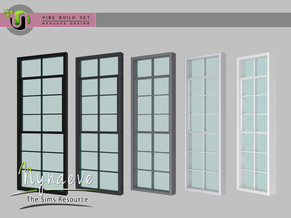 Sims 4 — Vibe Tall Window 1 tile (closed) by NynaeveDesign — Vibe Build Set - Tall Window -1 tile (closed) Located in