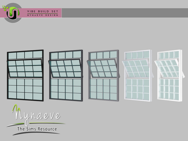 Sims 4 — Vibe Tall Window - 2 tiles (open) by NynaeveDesign — Vibe Build Set - Tall Window - 2 tiles (open) Located in