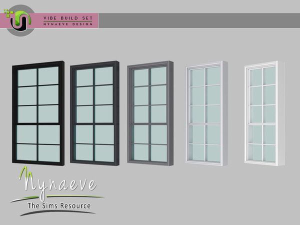 Sims 4 — Vibe Short Window - 1 tile (closed) by NynaeveDesign — Vibe Build Set - Short Window - 1 tile (closed) Located