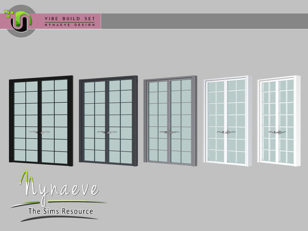 Sims 4 — Vibe Double Door by NynaeveDesign — Vibe Build Set - Double Door Located in Build - Doors Price: 226 Tiles: 2x1