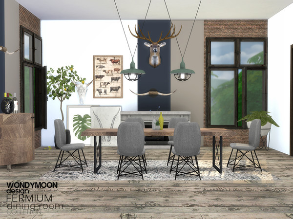 Sims 4 — Fermium Dining Room by wondymoon — - Fermium Dining Room - Wondymoon|TSR - Creations'2018 - Set Contains -Dining