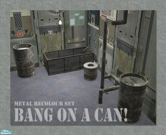 Sims 2 — Bang-On-A-Can Old Metal Recolours by Cyclonesue — A set of recolours for the Bang-On-A-Can Bargain Bathroom set