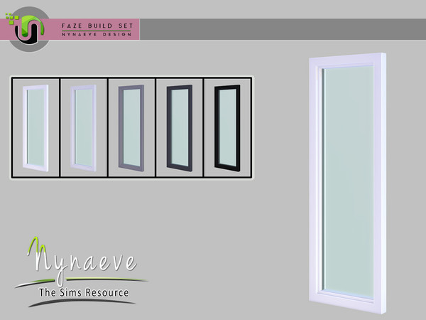 Sims 4 — Faze Tall Window v1 (closed) by NynaeveDesign — Faze Build Set - Tall Window v1 (closed) Located in Build -