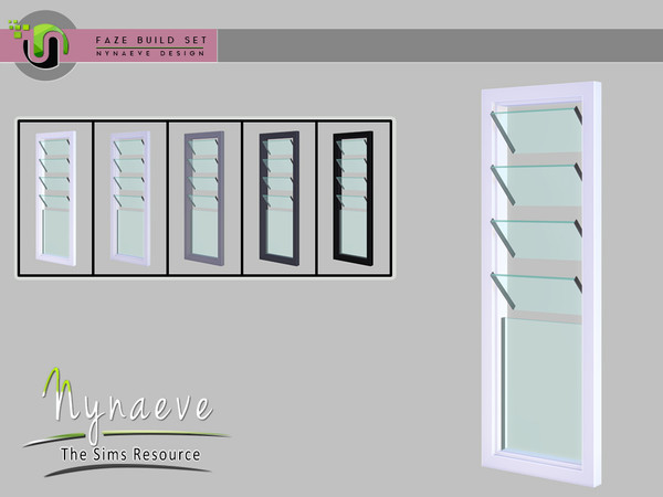 Sims 4 — Faze Tall Window v3 (open) by NynaeveDesign — Faze Build Set - Tall Window v3 (open) Located in Build - Windows