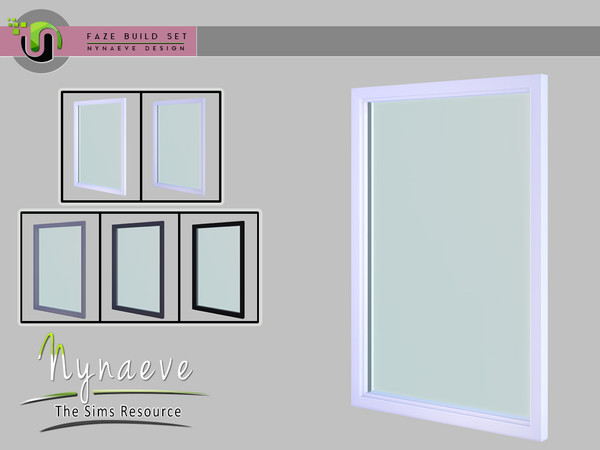Sims 4 — Faze Tall Window v4 (closed) by NynaeveDesign — Faze Build Set - Tall Window v4 (closed) Located in Build -