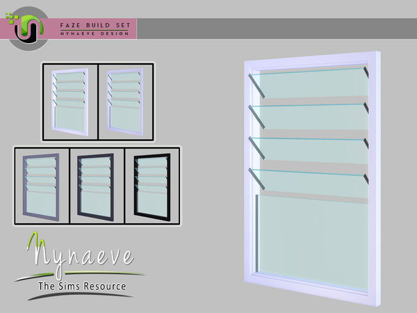 Sims 4 — Faze Tall Window v6 (open) by NynaeveDesign — Faze Build Set - Tall Window v6 (open) Located in Build - Windows