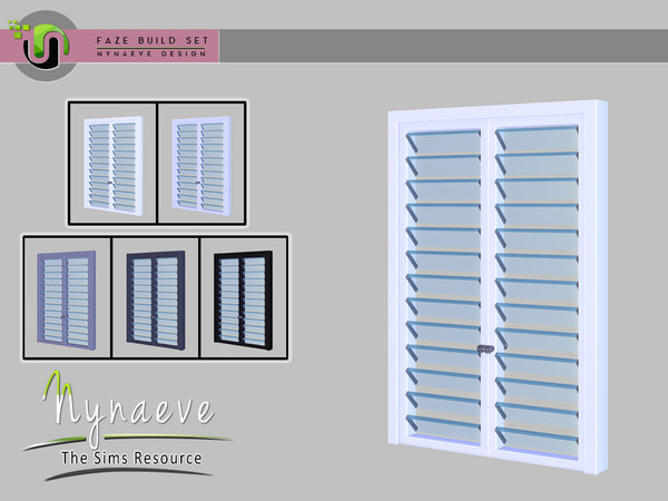 Sims 4 — Faze Double Door by NynaeveDesign — Faze Build Set - Double Door Located in Build - Doors Price: 226 Tiles: 2x1