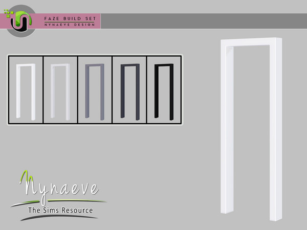 Sims 4 — Faze Arch by NynaeveDesign — Faze Build Set - Arch Located in Build - Doors Price: 289 Tiles: 1x1 Color Options: