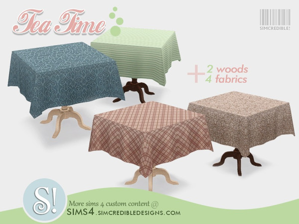 Sims 4 — Tea Time 1x1 table by SIMcredible! — by SIMcredibledesigns.com available at TSR 4 colors in 8 variations