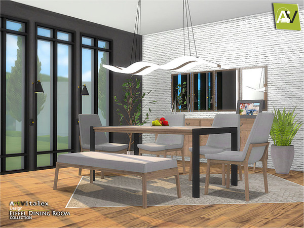 Sims 4 — Eiffel Dining Room by ArtVitalex — - Eiffel Dining Room - ArtVitalex@TSR, Jul 2018 - All objects three has a