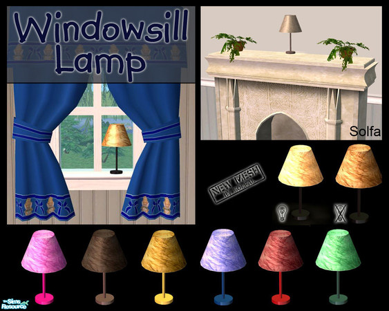 Sims 2 — Window Sill Lamp by solfal — A small lamp that can be used on any surface. I made it to go with my windowsills.