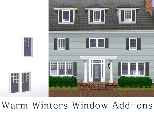 Sims 3 — MZ Warm Winters Window Add-ons by missyzim — A set of windows and shutters to match the University Warm Winters