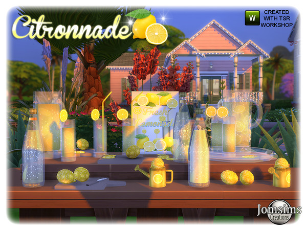 Sims 4 — Citronnade clutter deco set by jomsims — what's better in this season than a new set of clutters, lemonade.