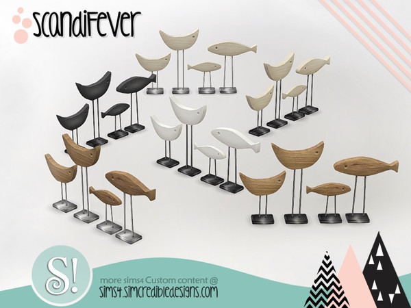 Sims 4 — ScandiFever sculpture by SIMcredible! — by SIMcredibledesigns.com available at TSR 4 colors in 8 variations