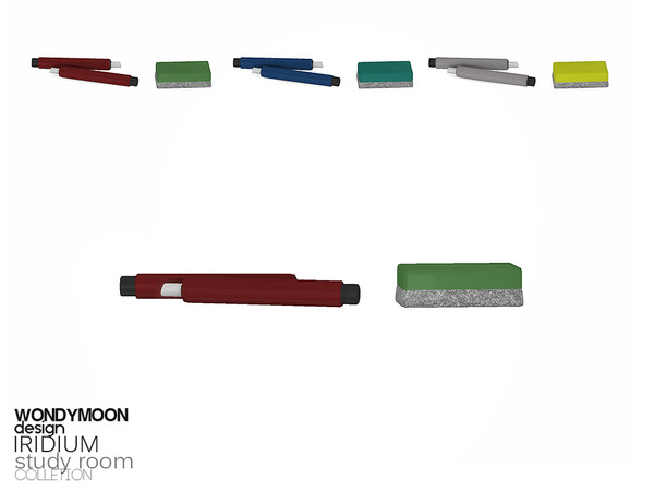 Sims 4 — Iridium Chalk Stick and Eraser by wondymoon — - Iridium Study Room - Chalk Stick and Eraser - Wondymoon|TSR -