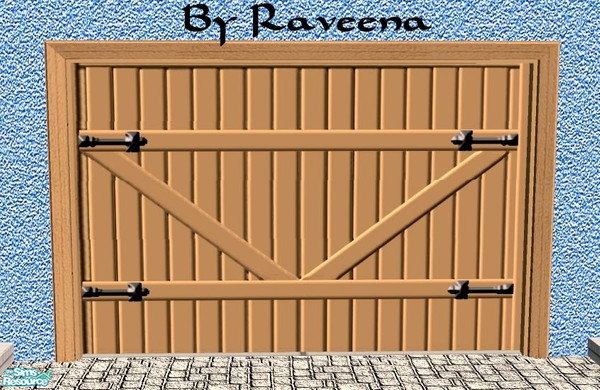 Sims 2 — Garage Door - Carriage Brown by Raveena — Part of the Custom Designed garage door 3 set.
