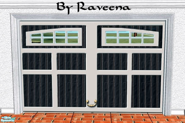 Sims 2 — Garage Door - Grey - Black by Raveena — Part of the Custom Designed garage door 3 set.
