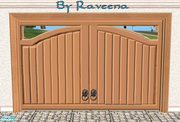 Sims 2 — Garage Door - Verona Brown by Raveena — Part of the Custom Designed garage door 3 set.