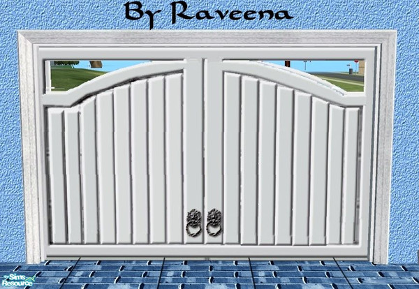 Sims 2 — Garage Door - Verona White by Raveena — Part of the Custom Designed garage door 3 set.