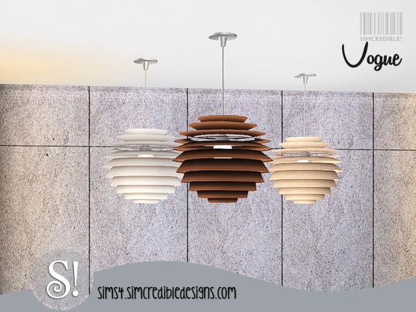 Sims 4 — Vogue Ceiling lamp by SIMcredible! — by SIMcredibledesigns.com available at TSR 3 colors variations
