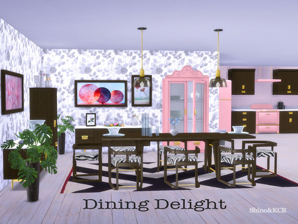 Sims 4 — Dining Delight by ShinoKCR — Modern Dining Furniture with some Vintage touches -Dining Table 1x1, 2x1, 3x1