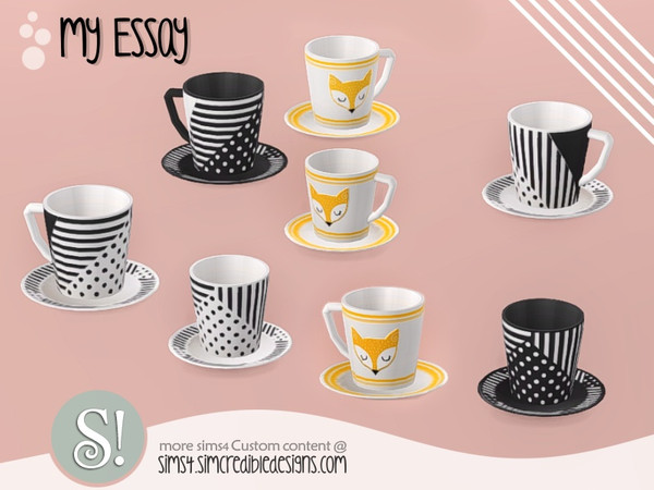 Sims 4 — My Essay mug by SIMcredible! — by SIMcredibledesigns.com available at TSR 3 colors variations