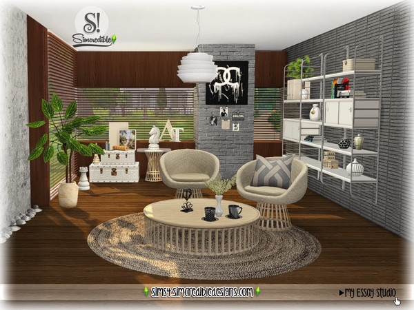 Sims 4 — My Essay by SIMcredible! — Bringing for your sims a room for their creative activities. A study corner with